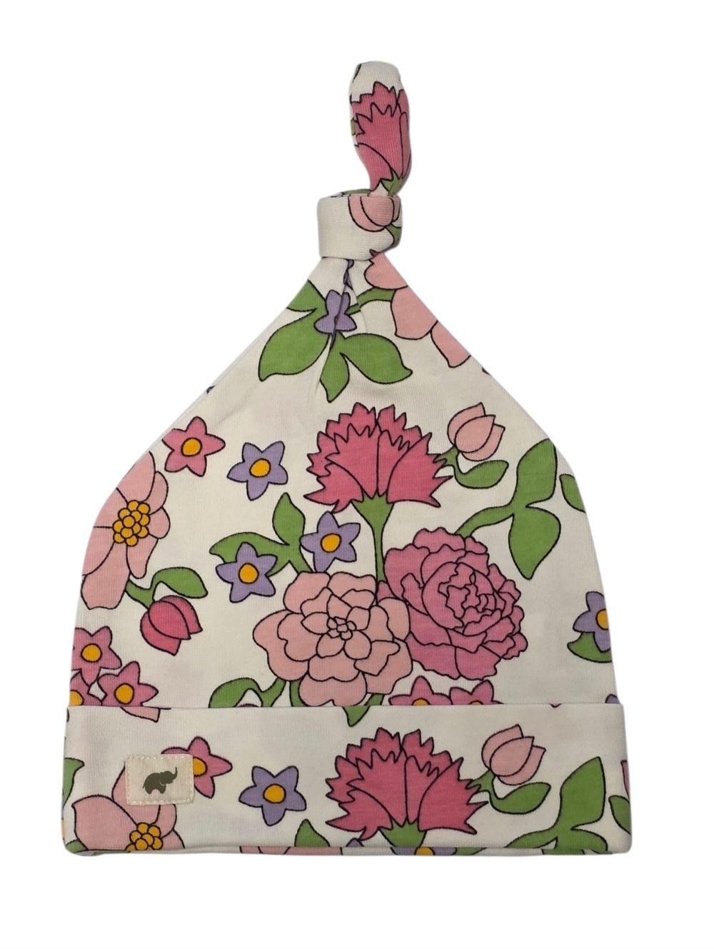 Monica + Andy Organic Cotton Top Knot Cap Floral Baby Hat Kids Accessories